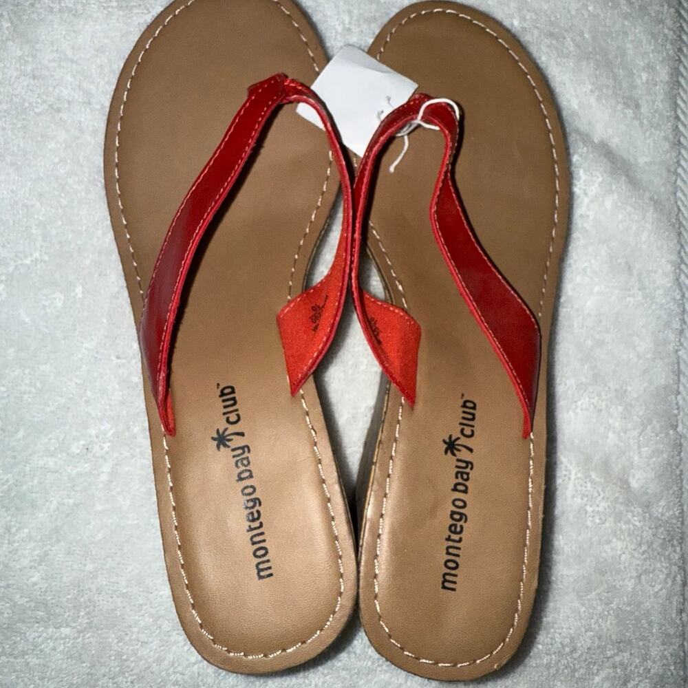 Sandals flip flop wedge -7.5 - Picture 3 of 5